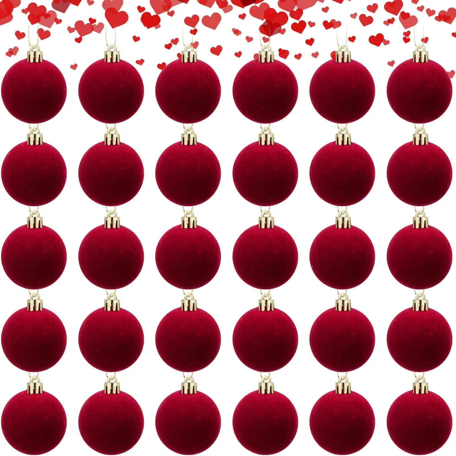 Handmade Flocked Velvet Christmas Balls, Hanging Tree Ornaments for Home Decor, Wedding or Anniversary Parties, Christmas Decorations, Decoration