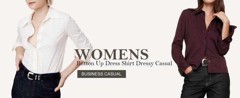 2-Pack Siliteelon Women‘s Stain Shield Dress Shirt - Wrinkle Free Long Sleeve Tight Fitted Button Down Blouse for Business Casual | Perfect for Work, Teacher & Casual Outfits