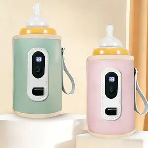 Portable USB-powered milk warmer, outdoor baby formula bottle heater with insulated sleeve, suitable for travel and strollers, featuring 5 temperature settings and no batteries required—the perfect gift for Christmas, Halloween, Thanksgiving, and Easter