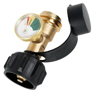 Propane Tank Gauge, Propane Level Indicator for 5-40LB Tanks, QCC1 Type 1 Connection Gas Pressure Meter for RV Camper, BBQ Grill, Heater, Fire Pit, Universal Propane Cylinder Gauge