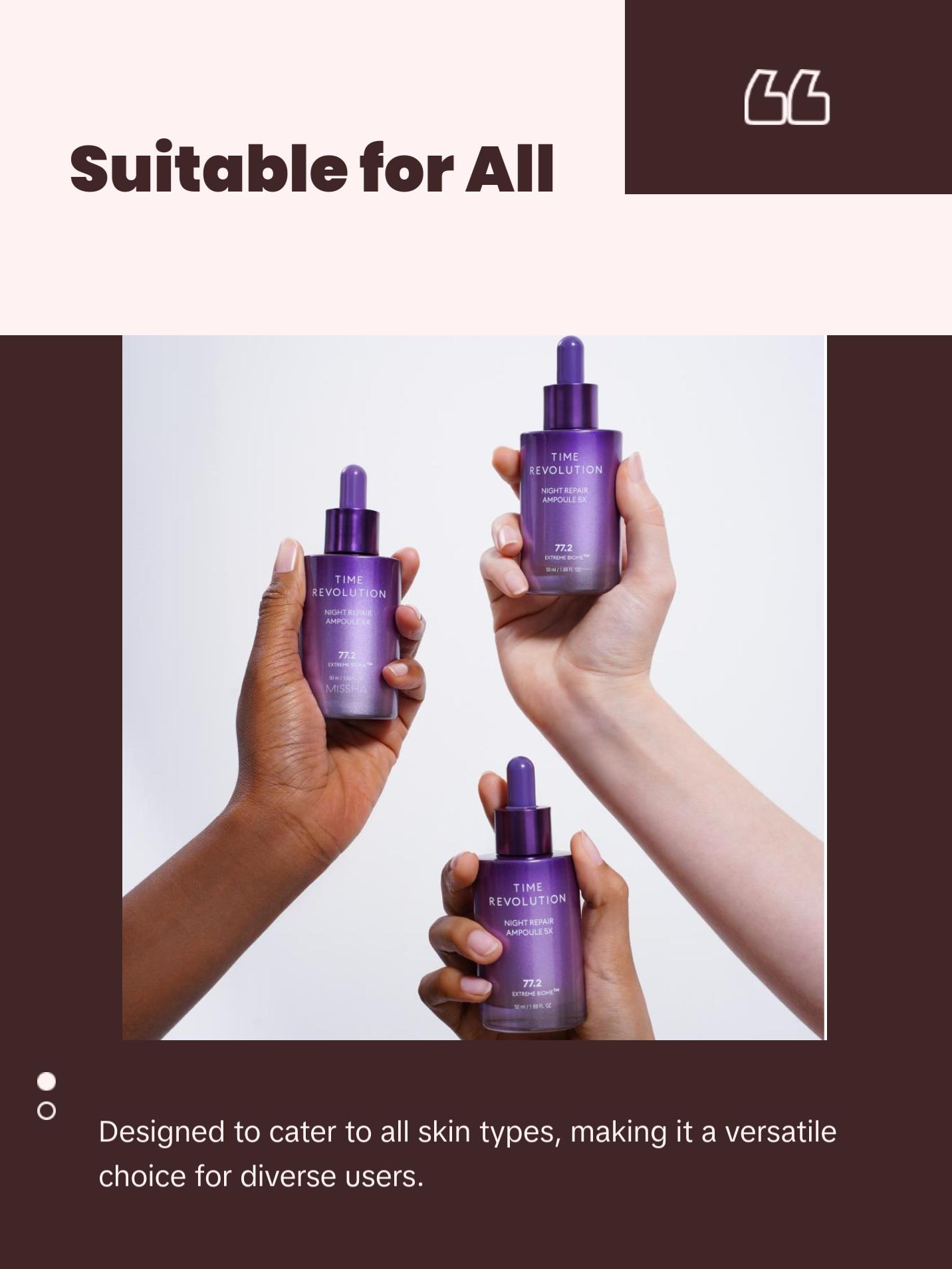 [MISSHA Official] Time Revolution Night Repair Ampoule 5X - Overnight Anti-Aging Probiotic Serum