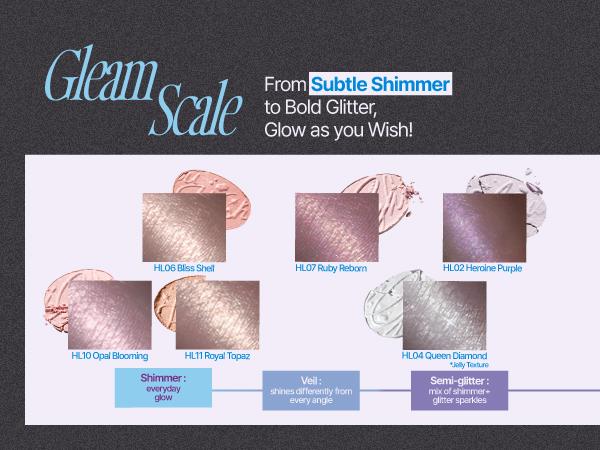 fwee Glitz Stone Highlighter | 12 Vibrant, Photogenic Shades, Long-lasting Glow, Daily Shimmer to Bold Glitter, Inspired by Birthstones