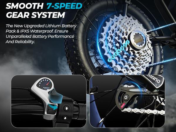 Windhorse V8 Pro Electric Bike for Adults, 20" Fat Tire EBike 31MPH, 65Miles PAS Range, 1500W Peak Motor Electric Dirt Bike with Long Seat, Rear Rack, 48V 15.6AH Battery All-Terrain Electric Mountain Bike for Off-Road Electric bmx, UL2849 Certified