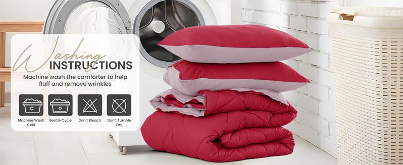 Hannah Bedding 3Pc Reversible Comforter Set – Soft Woven Polyester Autumn Down Alternative -Plush, Cozy, Fluffy Lightweight, Machine Washable - All-Season Queen Comforter Set- King Size Comforter Set