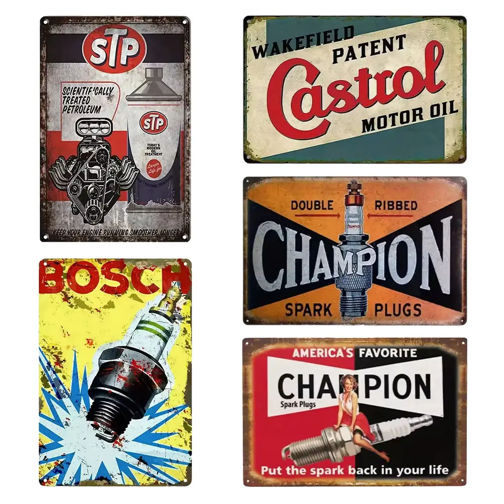 Retro Metal Tin Sign | Vintage Advertising Wall Decor | Vintage Garage Signs | Auto-Enthusiast Garage Art Plaque | Perfect Gift for Car Lovers, Mechanics & Classic Car Spaces | Retro Style Wall Ornament
