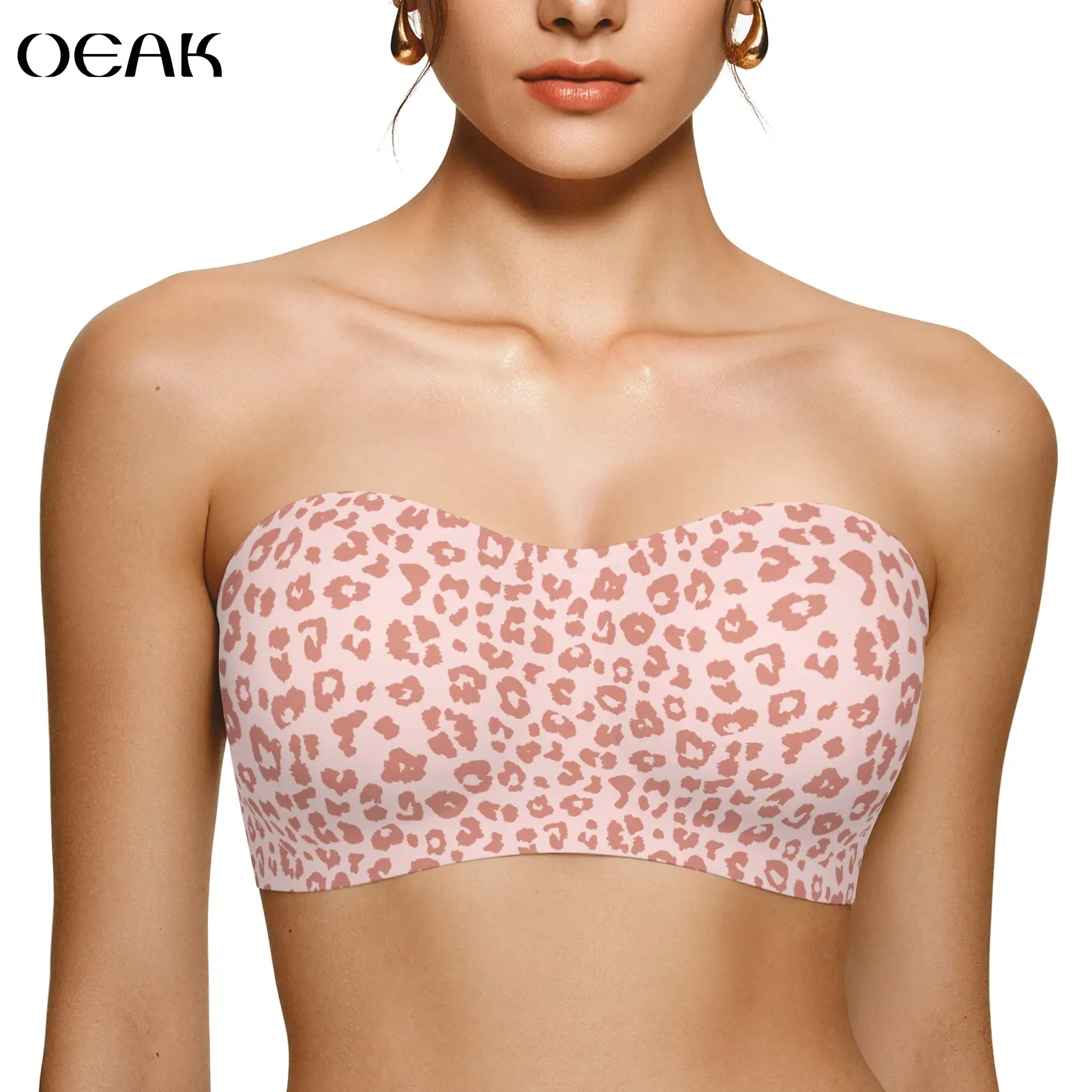 OEAK ｜ Strapless Jelly Bandeau, Push Up, Padded Bras, Non-Slip & Seamless Comfortable