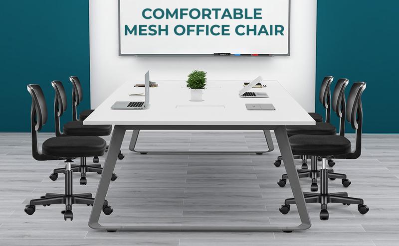 Desk Chair, Armless Computer Chair, Home Office Chairs Low-Back Mesh Task Chair Swivel Rolling Chairs No Arms for Small Space with Lumbar Support Desk Chair, Armless Computer Chair, Home Office Chairs Low-Back Mesh Task Chair Swivel Rolling Chairs No Arms for Small Space with Lumbar Support