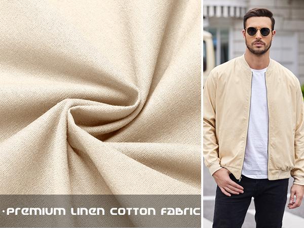 Coofandy Men's Olive Green Lightweight Bomber Jacket Premium Linen Fabric Casual Style Medium Size Rib Collar & Side Pockets Perfect for Spring Fall Winter Coofandy Men's Olive Green Lightweight Bomber Jacket Premium Linen Fabric Casual Style Medium Size Rib Collar & Side Pockets Perfect for Spring Fall Winter