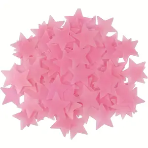 Fluorescent Pink Star Stickers for Decoration​ – Glows Softly at Night, Safe for Walls, Perfect for Journals & Scrapbooks, Adds Playful Touch, Great for Gifting, Enhances Creativity