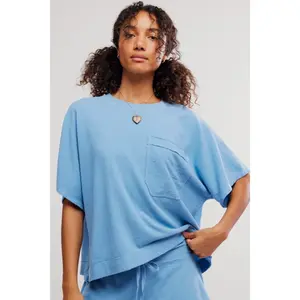 Free People: Staycation Sleep Tee in Blissful Blue