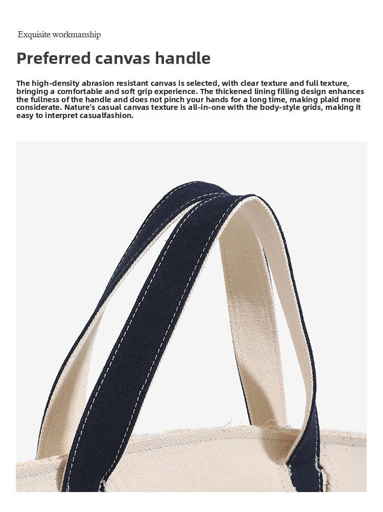 Canvas Tote Bag for Women 2026 New Arrival Luxurious Niche Design Color-Blocked Handbag Spacious Commuter Tote Versatile Everyday Bag Canvas Tote Bag for Women 2026 New Arrival Luxurious Niche Design Color-Blocked Handbag Spacious Commuter Tote Versatile Everyday Bag