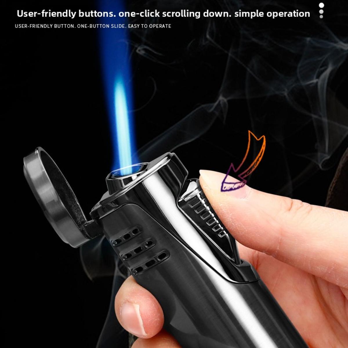 Refillable Windproof Gas Torch Lighter with Fuel Gauge & Multi Tool, Perfect for Candles, Camping, Grilling, BBQ & Gifting (Without Fuel)