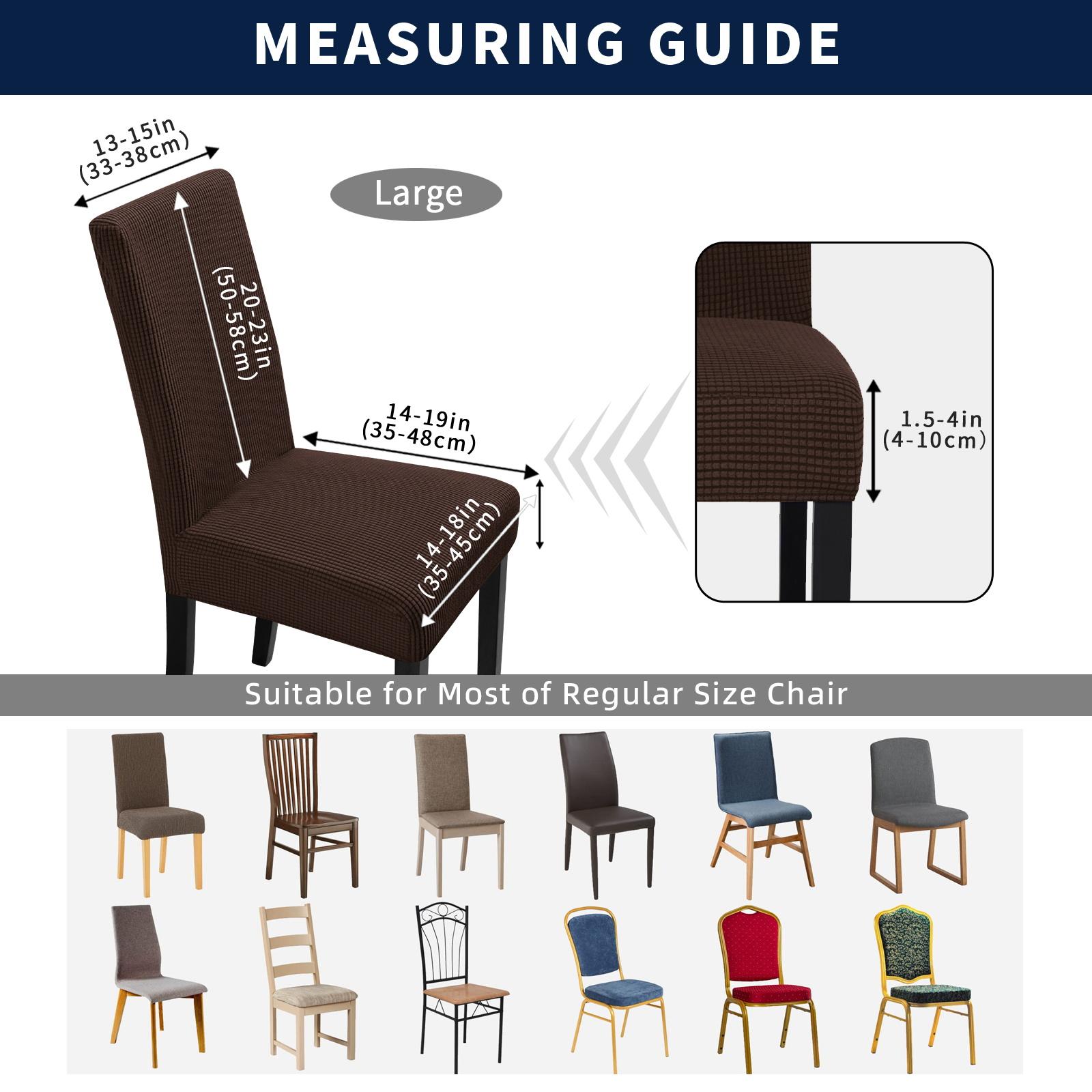 Easy-Going Waterproof Dining Room Chair Cover Set of 2, 4, 6, 8, Leakproof Stretch Jacquard Parson Chair Slipcover Removable Washable Chair Protector for Home, Restaurant, Banquet