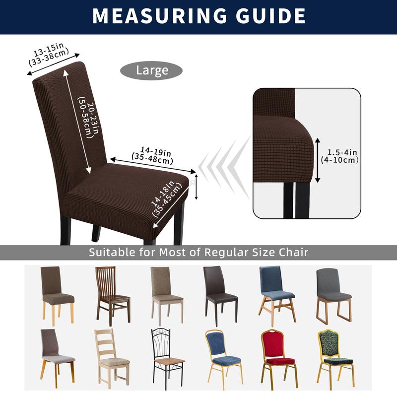 Easy-Going Waterproof Dining Room Chair Cover Set of 2, 4, 6, 8, Leakproof Stretch Jacquard Parson Chair Slipcover Removable Washable Chair Protector for Home, Restaurant, Banquet