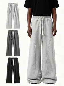 pants men sweatpants Men's Solid Thermal Lined Drawstring WaistPants,Casual Comfy Loose Fitting Trousers for Fall &Winter, Men's Bottoms for Daily Wear, Relaxed Fit, fleece sweatpants，school season