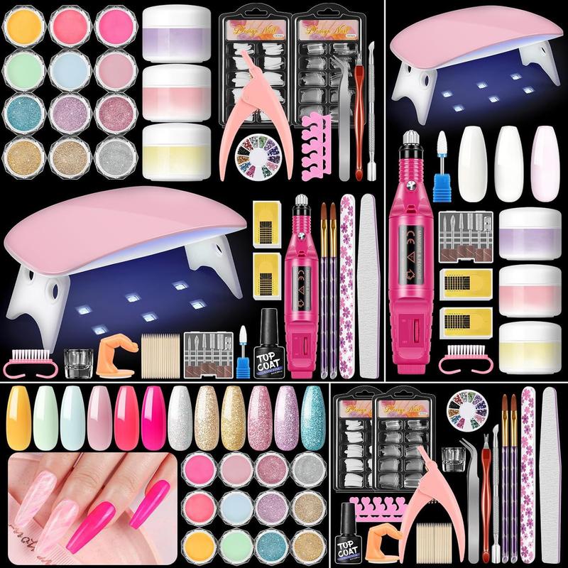 12 Colors Nail Art Kit UV LED Nail Lamp Beginners Home Manicure