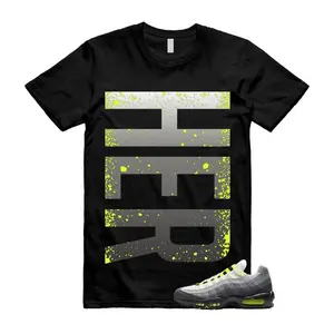 Neon Yellow Sneaker Match Shirt – Black Grey Streetwear Graphic Tee