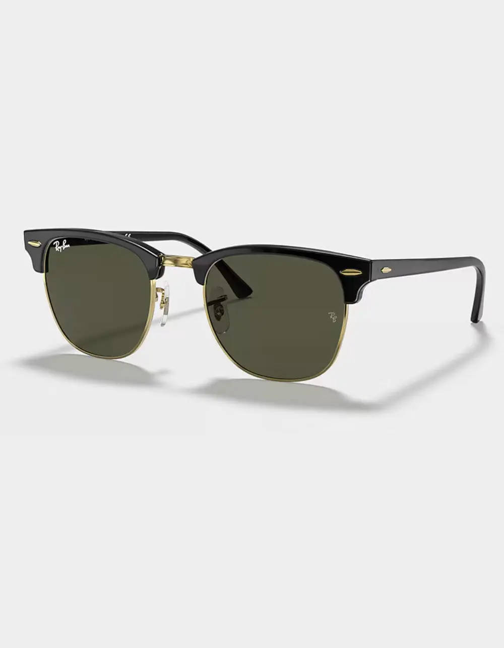RAY-BAN Mens Clubmaster Sunglasses, Black, ONESZ RAY-BAN Mens Clubmaster Sunglasses, Black, ONESZ