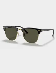 RAY-BAN Mens Clubmaster Sunglasses, Black, ONESZ RAY-BAN Mens Clubmaster Sunglasses, Black, ONESZ