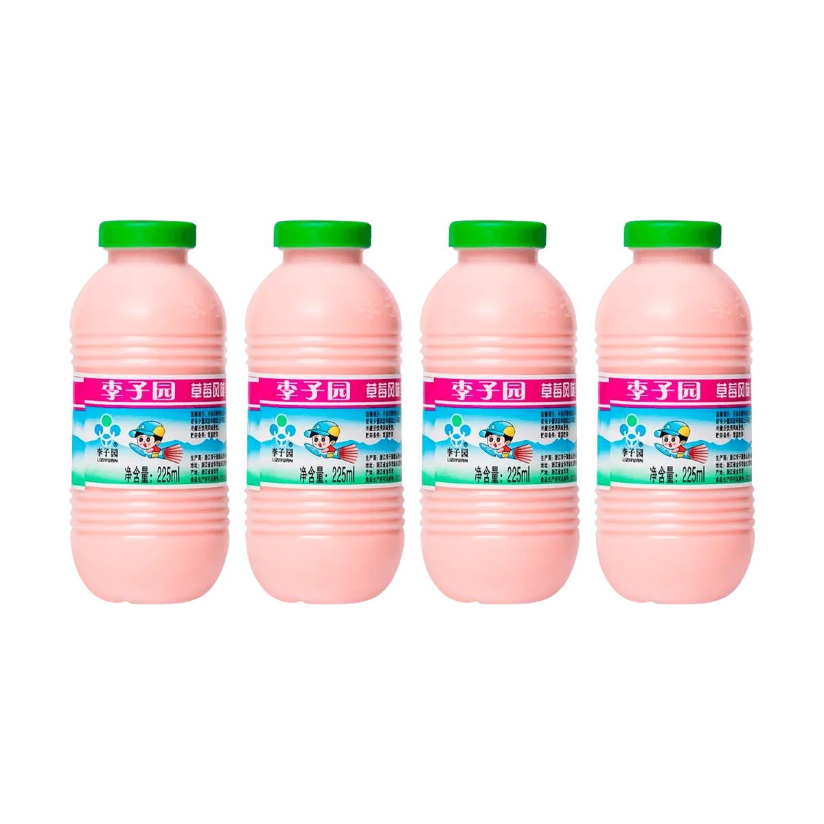 LIZIYUAN Sweet Milk Drink Strawberry Flavor - 4 Pack 900ml Refreshing Beverage