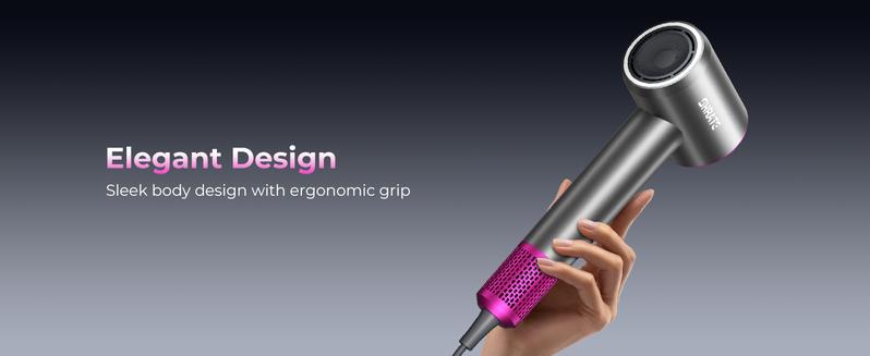 SHRATE Ultra-Fast Hair Dryer with 500 Million Negative Ions Magnetic Diffuser 1400W Power 160000 RPM Low Noise 5X Faster Drying Portable Lightweight Ergonomic Design | High Speed Fast Drying, Frizz Control & Smoothing