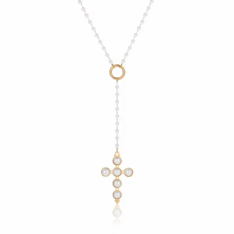 Cross Pearl Rosary