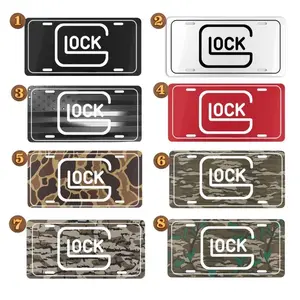 GLOCK Camo License Plate, 12" x 6" Aluminum Vanity Tag for US Vehicles, best gift, Old School Bottomland Camo, Duck Camo, Woodland Camo Vanity Plate, Gifts for Him, Tag for Car, Car Accessories
