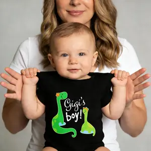 Gigi's Boy Dinosaur Baby Bodysuit | Cute Grandma & Dino Infant Romper | Gigi Gift Baby Outfit for Boys