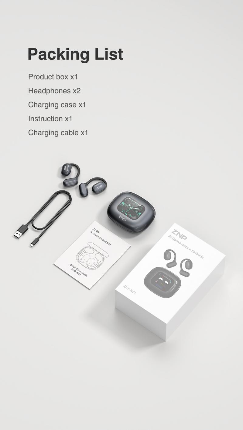 ZNP AI Earbuds for Conversational Chat Emotional Companionship & Portability Ideal for Social Interaction and Travel Gadget AI robot