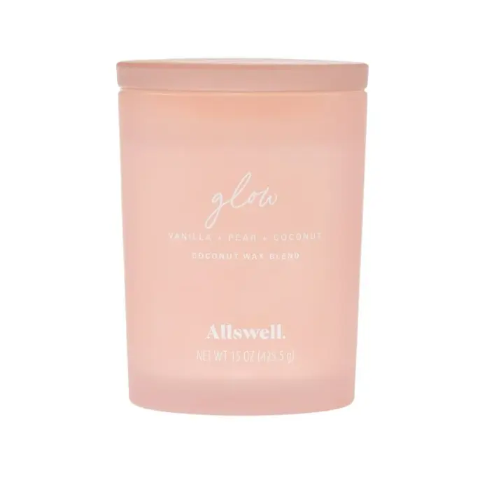 Allswell Glow (Vanilla + Pear + Coconut) Scented 2-Wick 15oz Spa Jar Candle