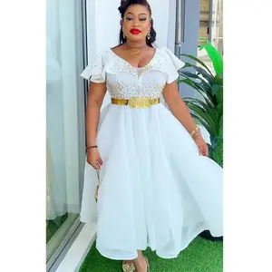 Plus Size African Wedding Party Dresses for Women Dashiki Ankara Evening Gown Elegant Turkey Outfit Robe Africa Clothes Womenswear Comfort