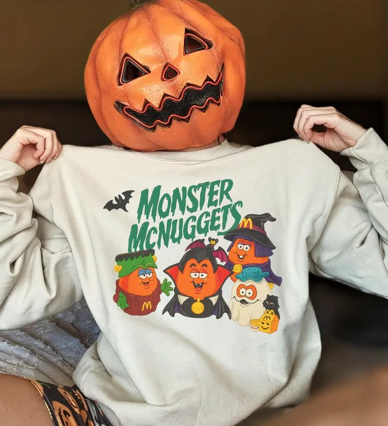 Retro Monster Nuggets Sweatshirt, Spooky Nuggets Meal Bucket Halloween Shirt