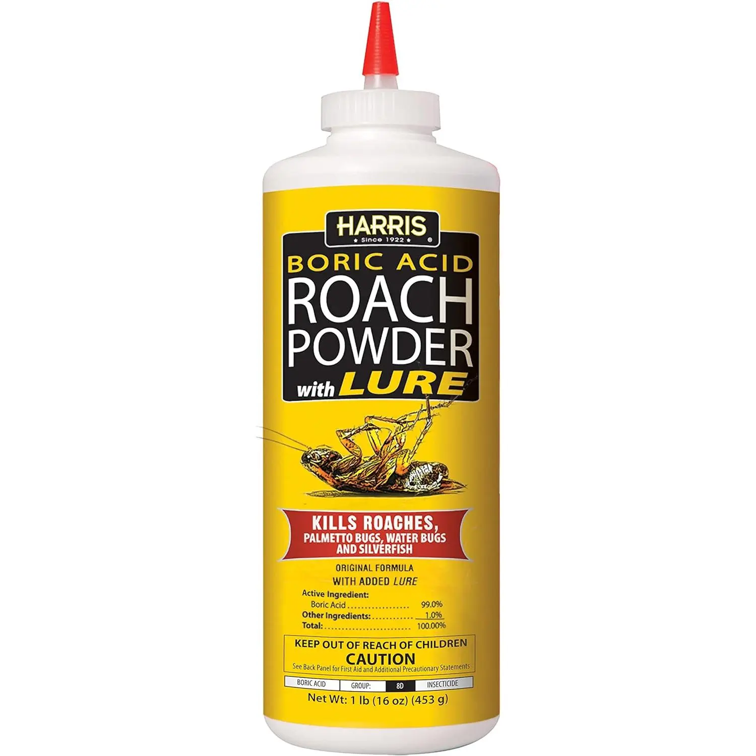 Boric Acid Roach Killer Powder 16oz with Lure for Effective Roach Control Solution 99% Boric Acid Formula