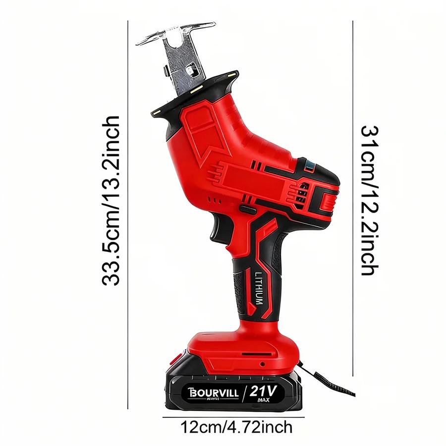 Reciprocating Saw for 36V Battery, 3 Variable Speed, Brushless Tool-Free Blade Change, 4 Saw Blades for Metal Wood PVC Cutting