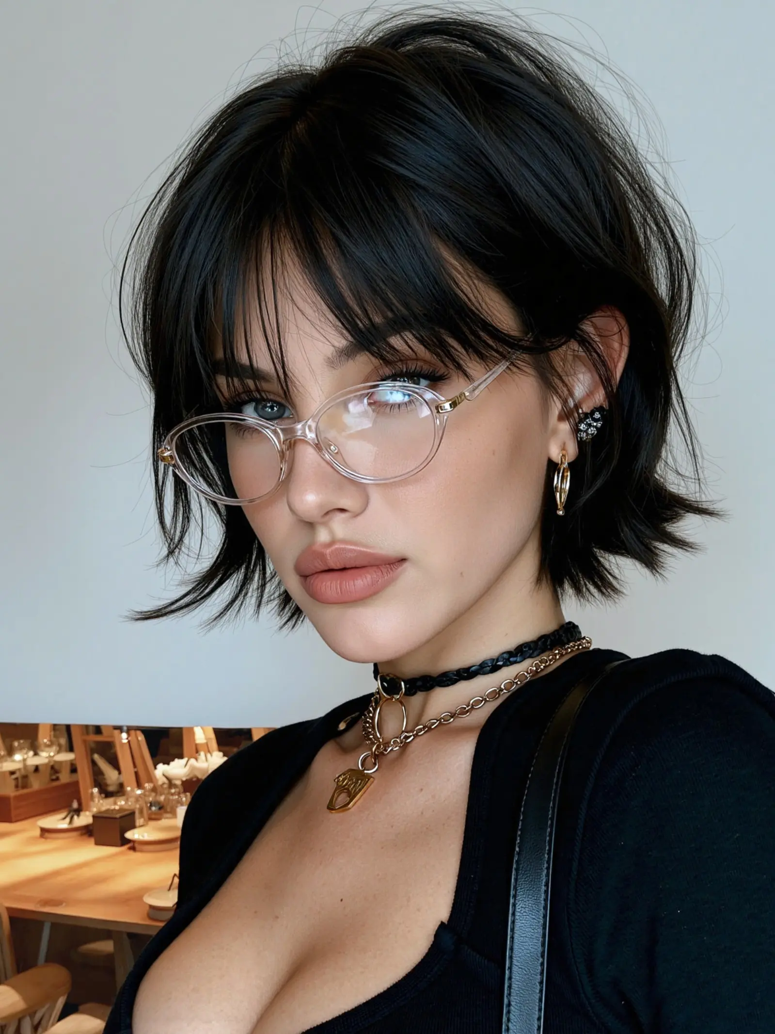 Women's Medium Short Bob Wig, 12 Inches, Soft Synthetic Fiber, Natural Look, Daily Wear and Role Play, Small Face Effect Design, Glueless Bob Wig, Synthetic Fiber Wigs