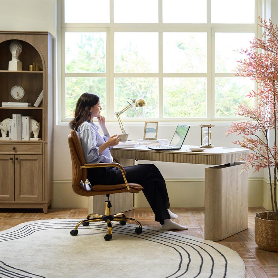 Hulala Baggio Modern Electric Height-Adjustable Standing Desk with Smooth Sit-to-Stand Transition, Concealed Storage, and Smooth-Gliding Drawers