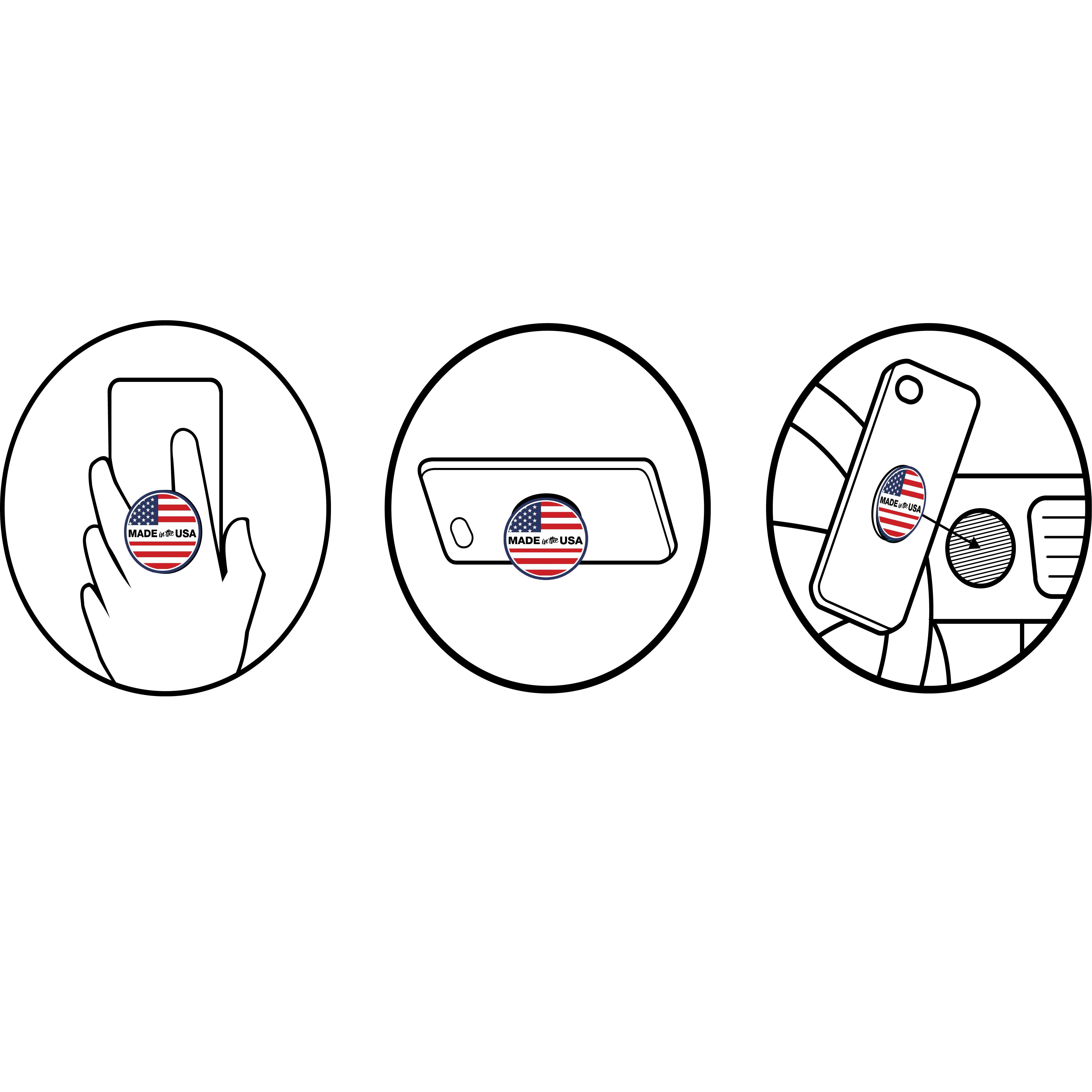 Magnetic Phone Grip and Stand With Built in Magnets (Polka Dots) Accessories Adjustable