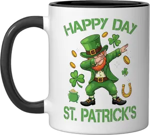 Happy St Patricks Day Dabbing Leprechaun Irish Luck Ceramic Mug