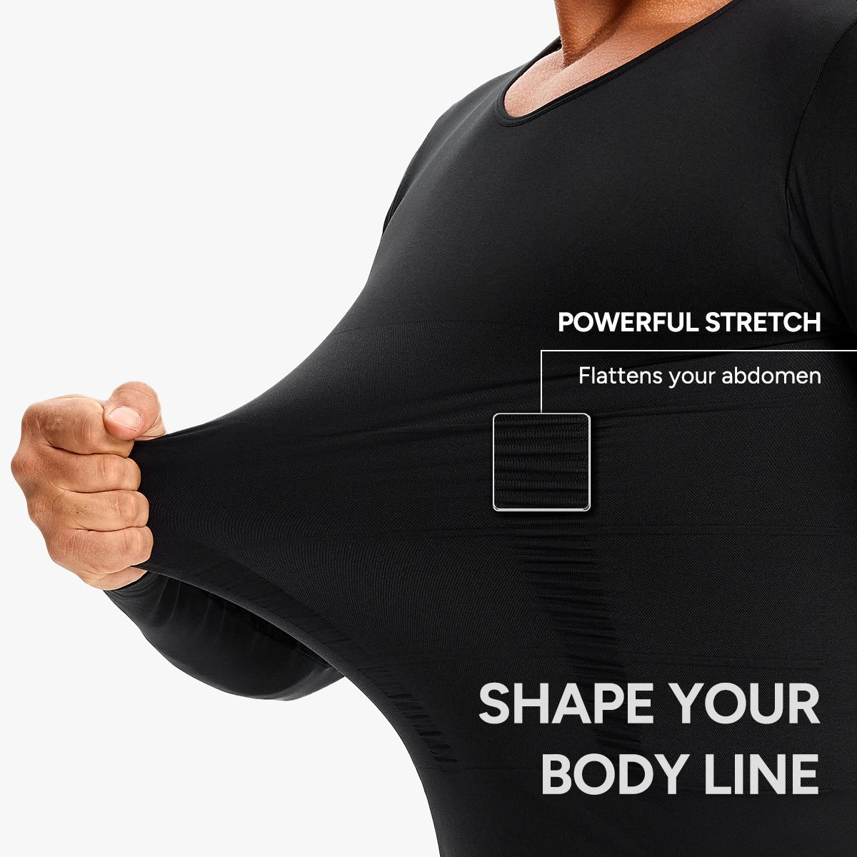 【Nebility】Fall Men's Long Sleeves Compression Shirt Structural Abdominal Belly Shapewear Thermal Underwear Shirt SpringStatements
