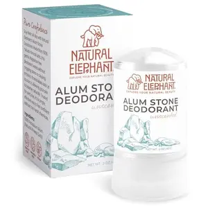 Natural Elephant Alum Stone Deodorant Stick 60g (2 oz) Natural Unscented Aluminum Free Salt Stone for Men and Women