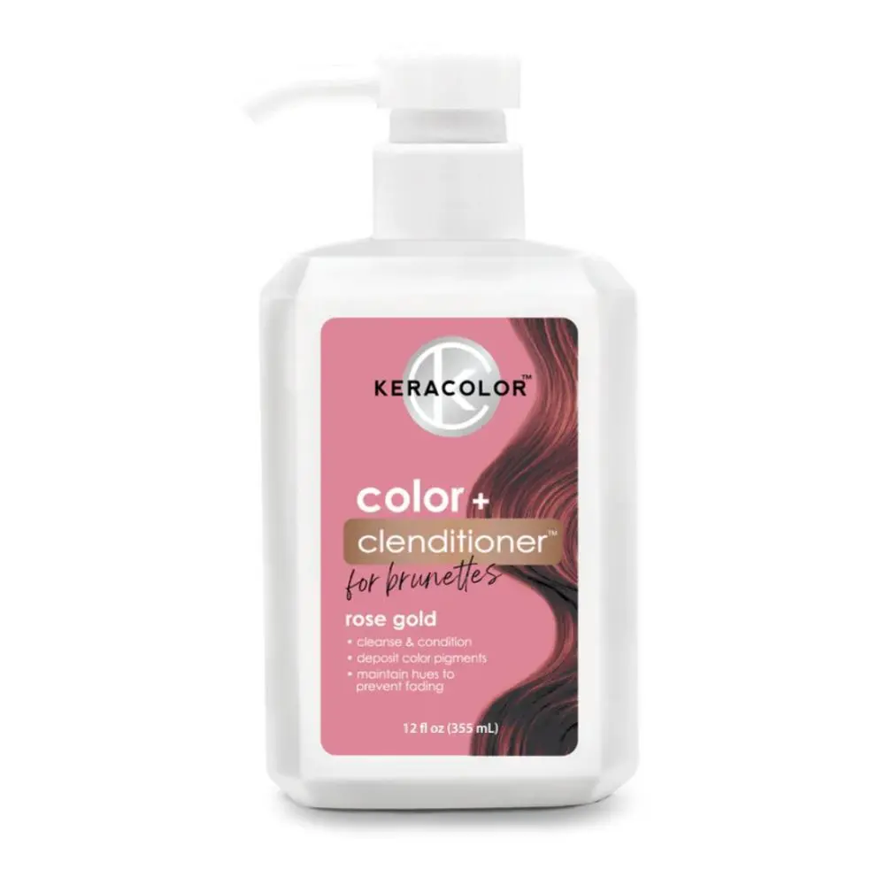 Keracolor Color + Clenditioner, 3-in-1 Color Depositing Hair Dye Conditioner for Brunettes, Cleansing & Nourishing with Keratin, Sulfate-Free, 12oz, Haircare, Sulfate Free Shampoo, Cleanser, Dyeing Hair, Almond Oil, Conditioning Shampoo, Rose Hip Oil, Sha