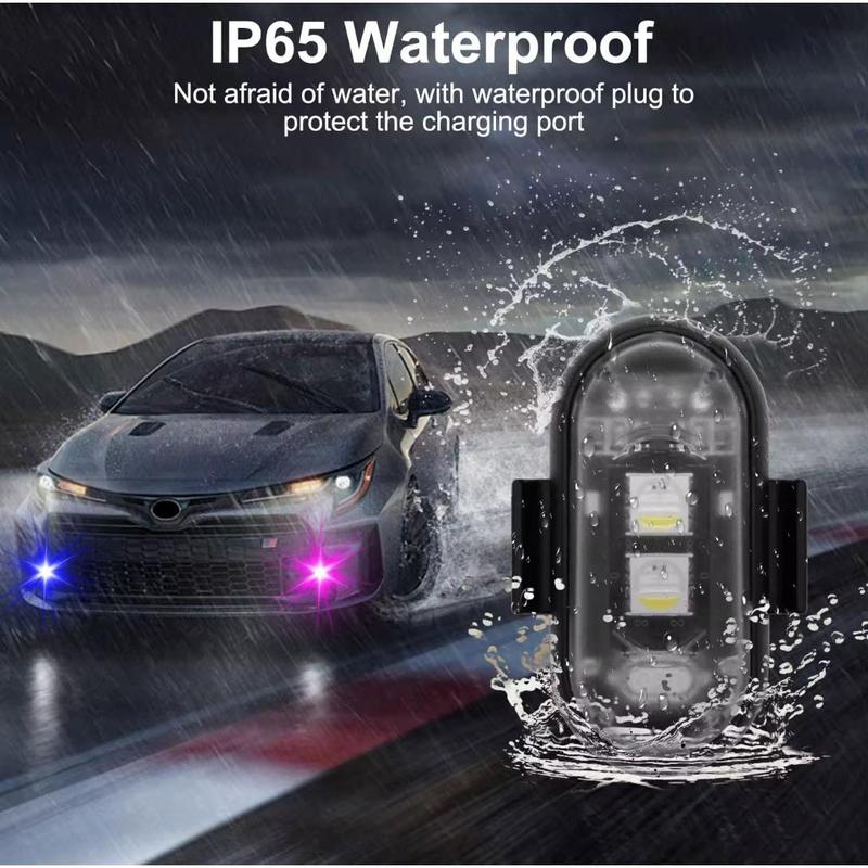 4-Pack Wireless RGB Strobe Lights – Rechargeable, Color-Changing & Velcro-Mountable