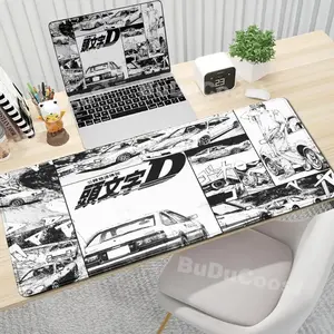 Viral Initial D Manga Mouse Pad | Monochrome Racing Comic Desk Mat | Oversized Non-Slip | Street Racer Vibe
