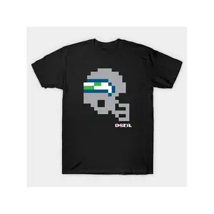 Seahawks Tecmo Bowl Helmet Design Street Trending Style Casual Love Lover Tee Men'S Comfortable Cotton Round Neck Short Sleeves T-shirt