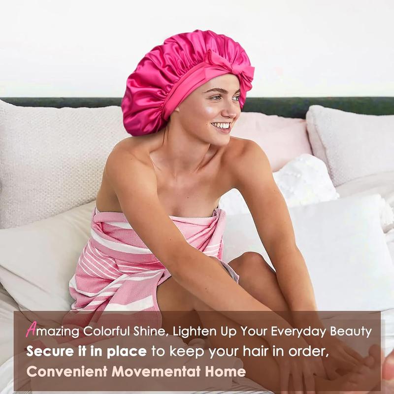 Cikana Hair Large Satin Bonnet Silk Bonnet Hair Wrap for Sleeping Sleep Cap With Elastic Soft Band Big Bonnets for Women Hair Care