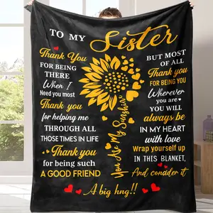 Gifts for Sister, Sister, Birthday Gift from Sis/Brother, Birthday Gift for Women, Sisters, Best Sisters,and it can express deep love. Gift Ideas, Slogan Print Blanket  A warm nap blanket Suitable for all four seasons