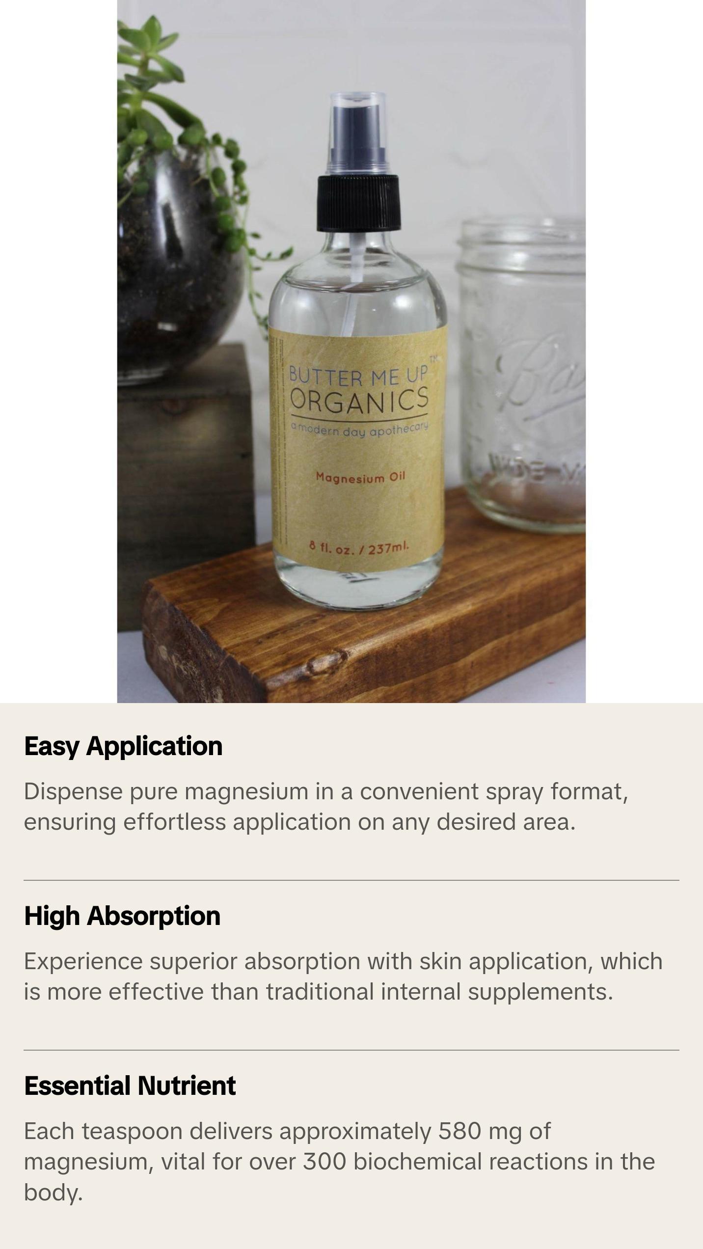 Butter Me Up Organics Magnesium Spray