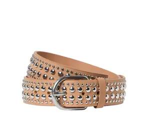 Isaac Studded Belt Honey/Silver