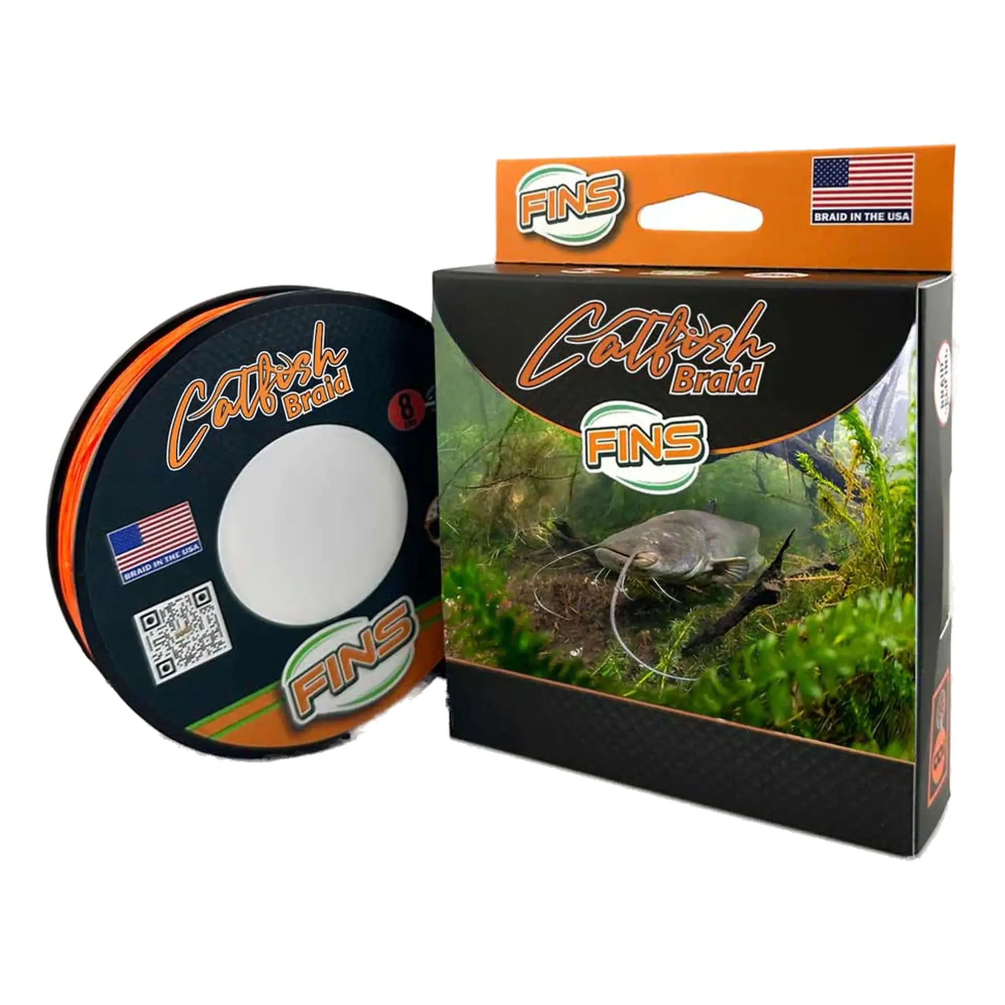FINS Catfish 8-End Fishing Braid - Made in USA