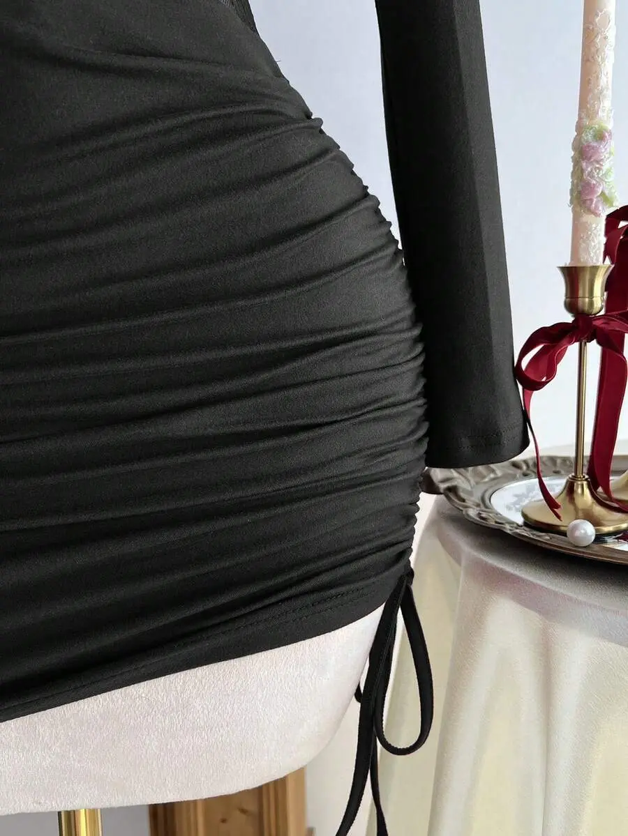 Elamini Women's Lace Patchwork Drawstring Tie Waist Bodycon Mini Dress, Office/Party, Wine Red, Christmas Wine Red Dress - TikTok Shop Elamini Women's Lace Patchwork Drawstring Tie Waist Bodycon Mini Dress, Office/Party, Wine Red, Christmas Wine Red Dress - TikTok Shop